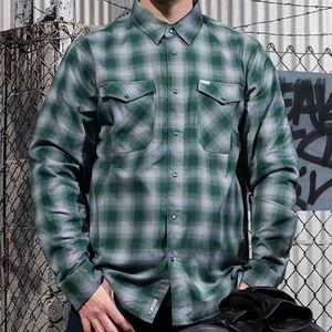 Dixxon The Bixby Green/Grey Plaid Shirt [13159]